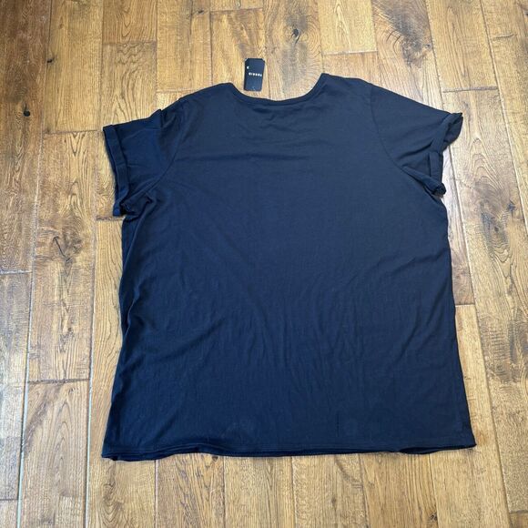 NWT TORRID BLACK Cotton V-Neck Ladder Slash Tee Soft Stretch Womens Plus Sz 3 3X - Picture 6 of 6